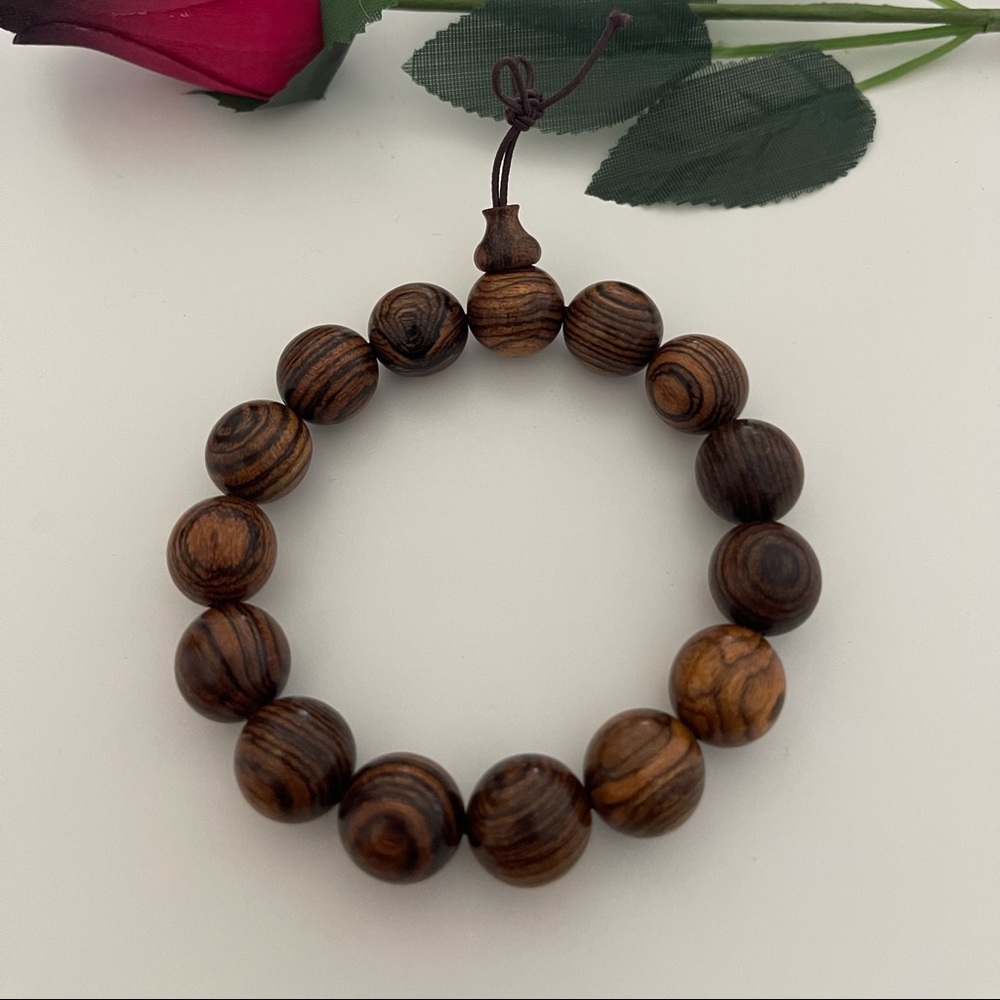 Unisex Wooden large bead essential oil bracelet